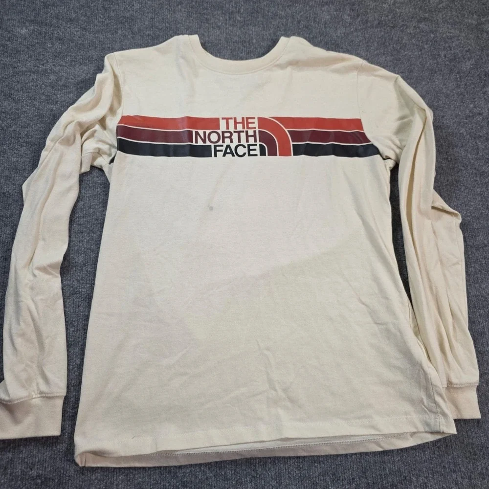 The North Face Shirt Mens Medium White Long Sleeve Logo Graphic Tee T-Shirt Top
